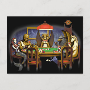 Carte Postale Créatures Mythiques Jouer Au Poker