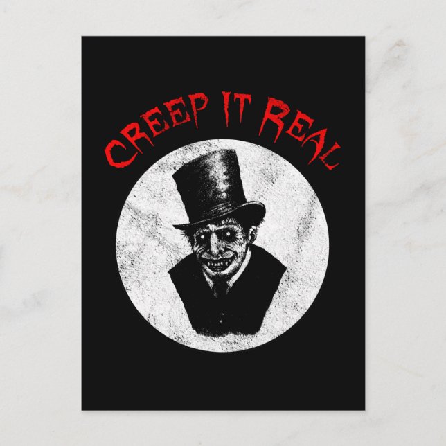 Carte Postale Creep It Real Funny Déplaisant Halloween Costume (Devant)