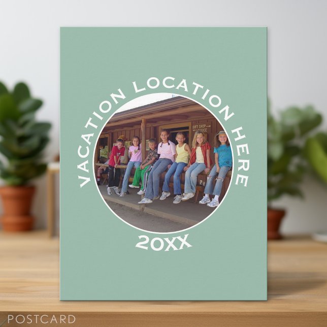 Carte Postale Créer un souvenir de vacances avec photo et texte (Custom Postcard)