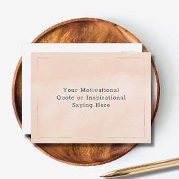 Carte Postale Créez Votre Propre Citation Motivation Rose Pâle O