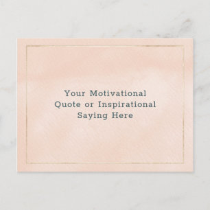 Carte Postale Créez Votre Propre Devis Motivationnel Blush Pink