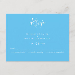 Carte Postale Créez votre propre Mariage RSVP personnalisé Aqua 