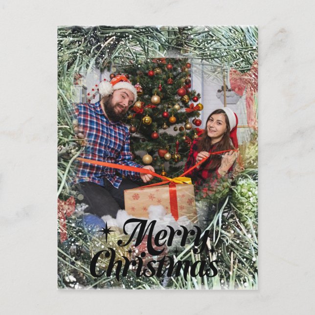Carte Postale Créez votre propre photo personnalisée Joyeux Noël (Devant)