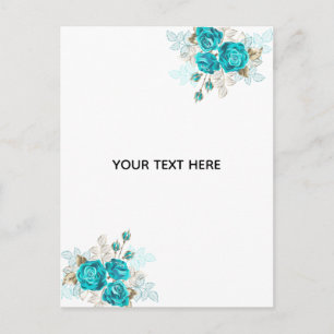 Carte Postale Créez Votre Propre Rose Bleue Élégante