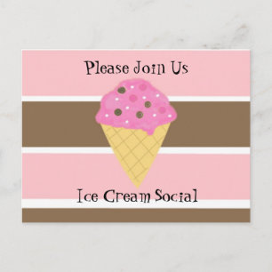 Carte Postale Crème de glace Invitation sociale