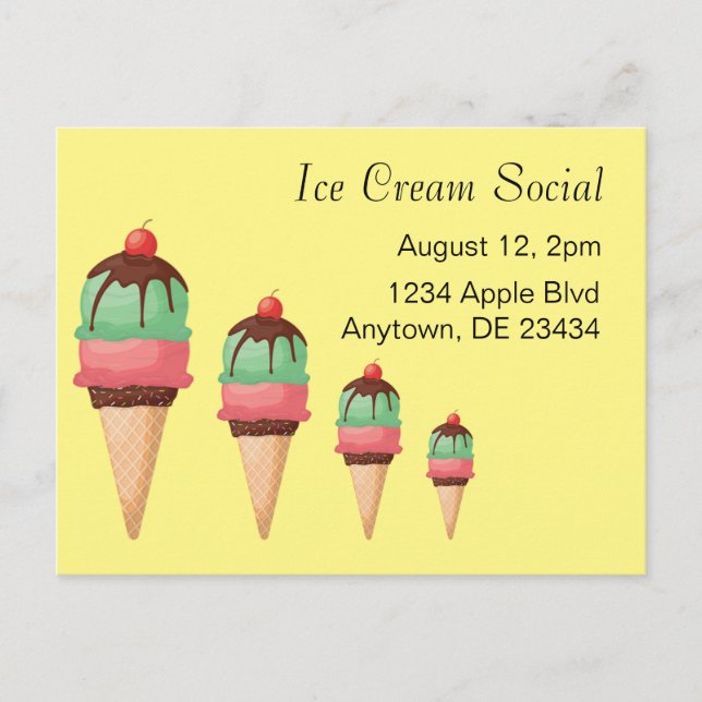 Carte Postale Crème de glace sociale (Devant)