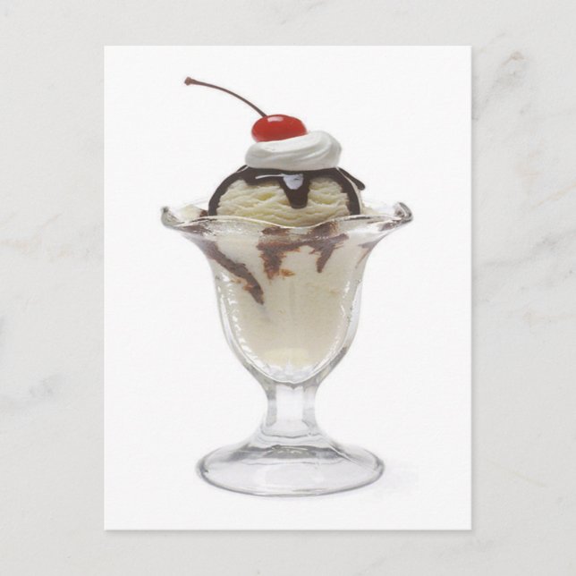 Carte Postale Crème glacée au chocolat Sundae (Devant)