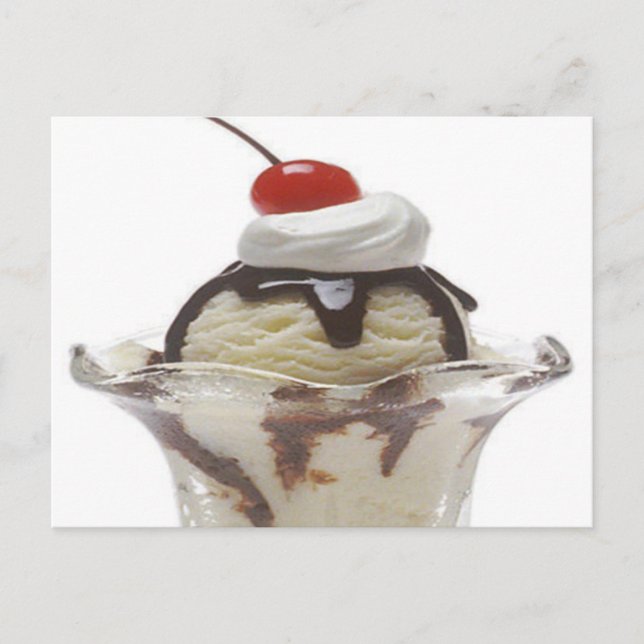 Carte Postale Crème glacée au chocolat Sundae (Devant)