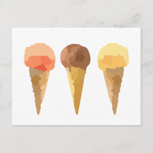 Carte Postale Crème glacée Pastel Sorbet été