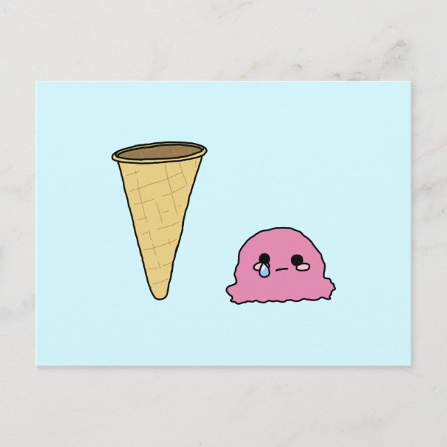 Carte Postale Crème glacée renversée (Devant)
