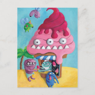 Carte Postale Crème glacée sur la plage