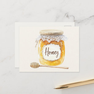 Carte Postale Crème Pot de miel Gold Nourriture