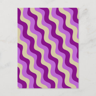 Carte Postale Crème violette géométrique rétro