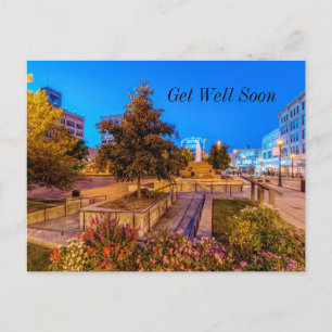 Carte Postale Crépuscule à Park Central Square Remets-toi vite