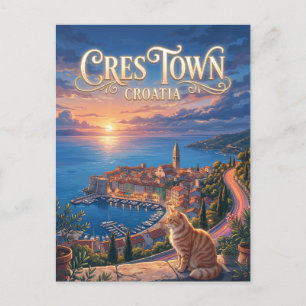 Carte Postale Cres Town, Cres, Croatie Croatie