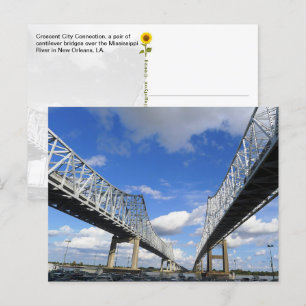 Carte Postale Crescent City Connection, La Nouvelle-Orléans, LA 