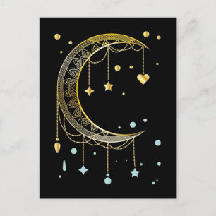 Carte Postale Crescent Sun Spiritualité Lune Kawaii