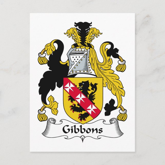 Carte Postale Crest de famille Gibbons (Devant)