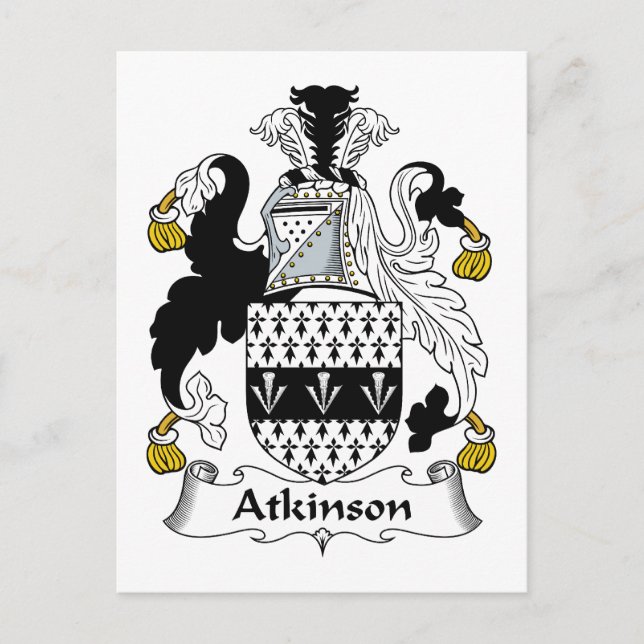 Carte Postale Crest de la famille Atkinson (Devant)