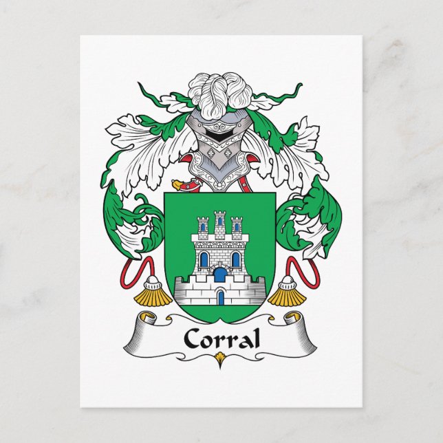 Carte Postale Crest de la famille Corral (Devant)
