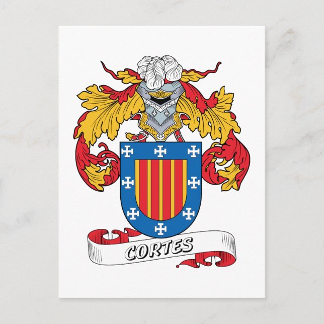 Carte Postale Crest de la famille Cortes (Devant)