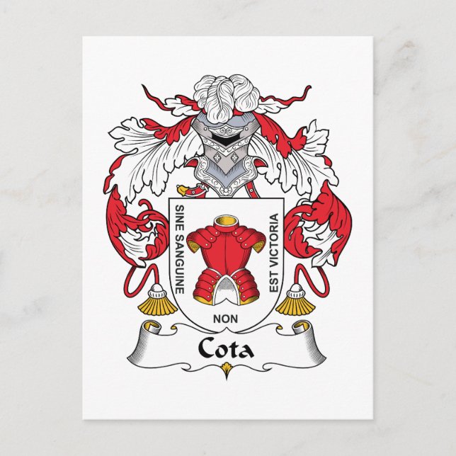 Carte Postale Crest de la famille Cota (Devant)
