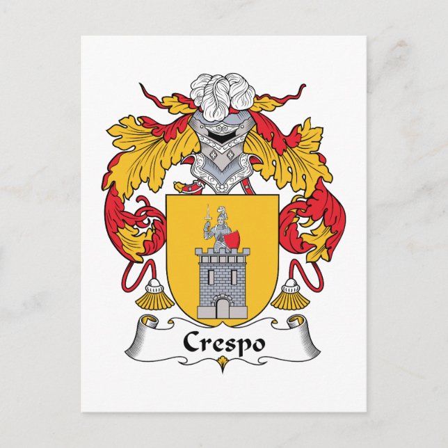 Carte Postale Crest de la famille Crespo (Devant)
