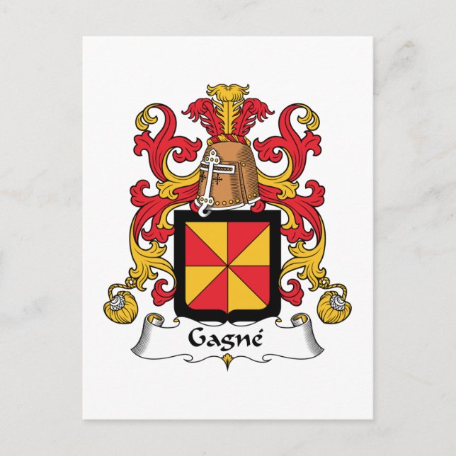 Carte Postale Crest de la famille Gagne (Devant)