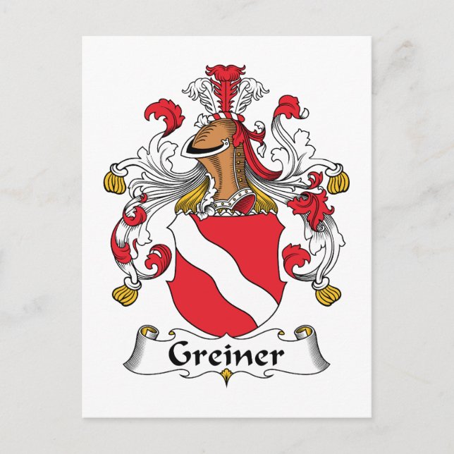 Carte Postale Crest de la famille Greiner (Devant)