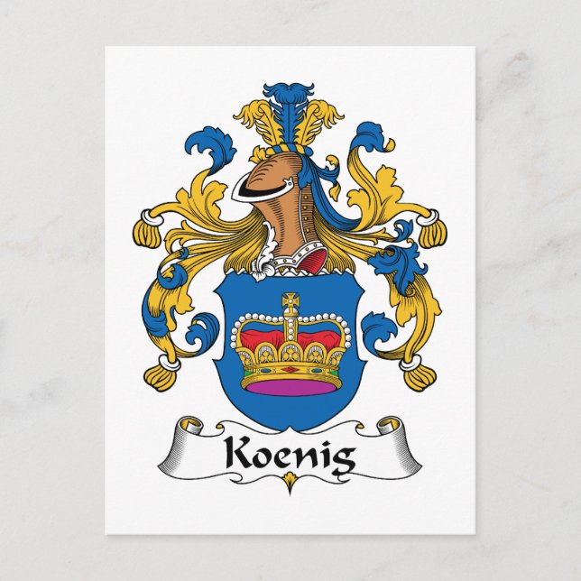 Carte Postale Crest de la famille Koenig (Devant)