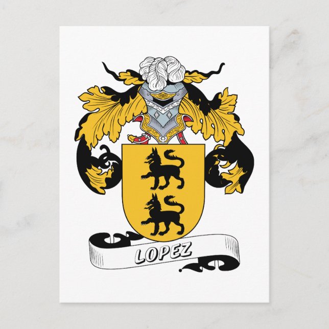 Carte Postale Crest de la famille Lopez (Devant)