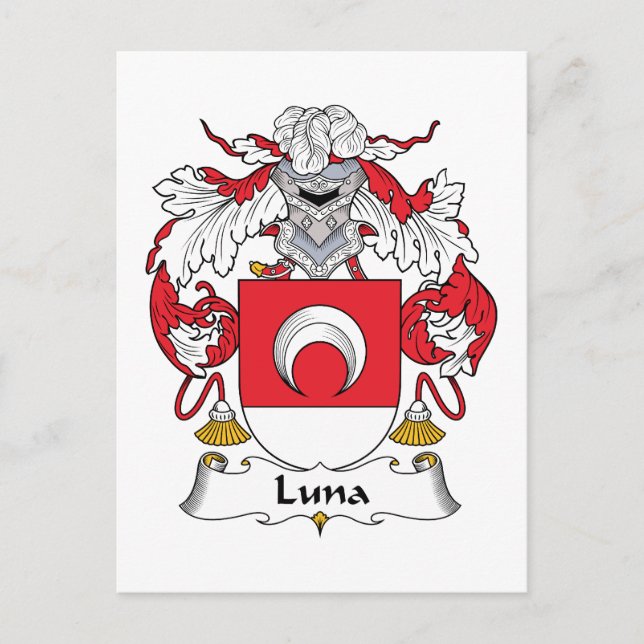 Carte Postale Crest de la famille Luna (Devant)