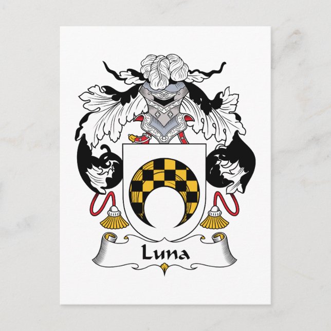 Carte Postale Crest de la famille Luna (Devant)