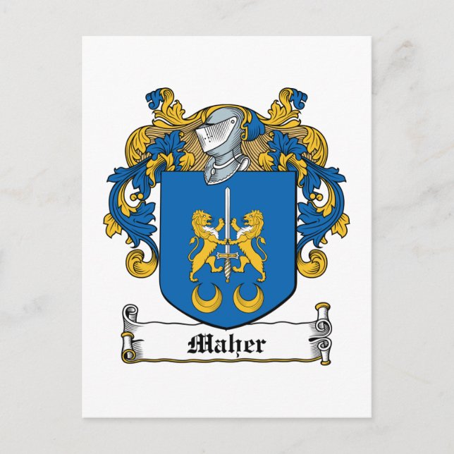 Carte Postale Crest de la famille Maher (Devant)