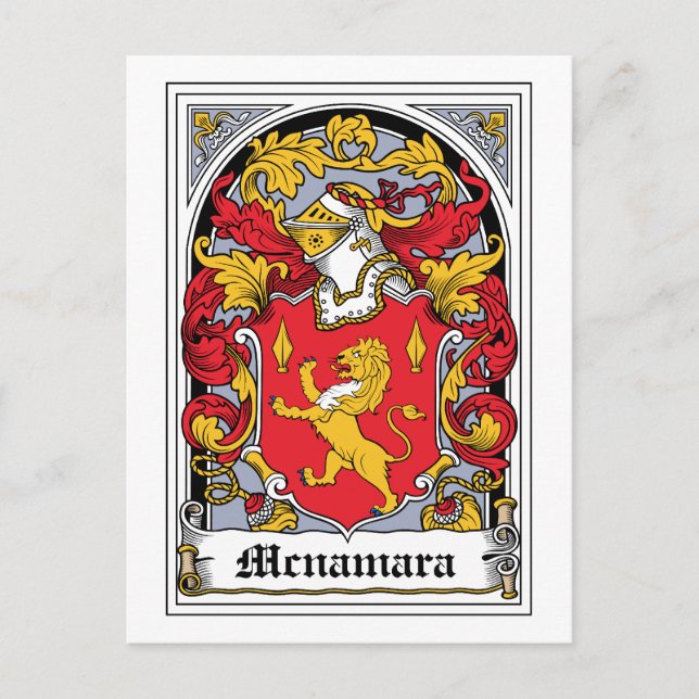Carte Postale Crest de la famille Mcnamara (Devant)