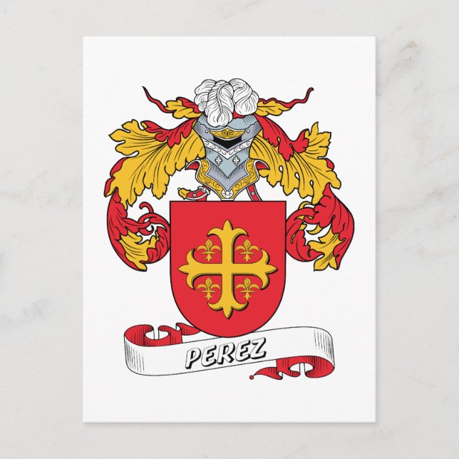 Carte Postale Crest de la famille Perez (Devant)