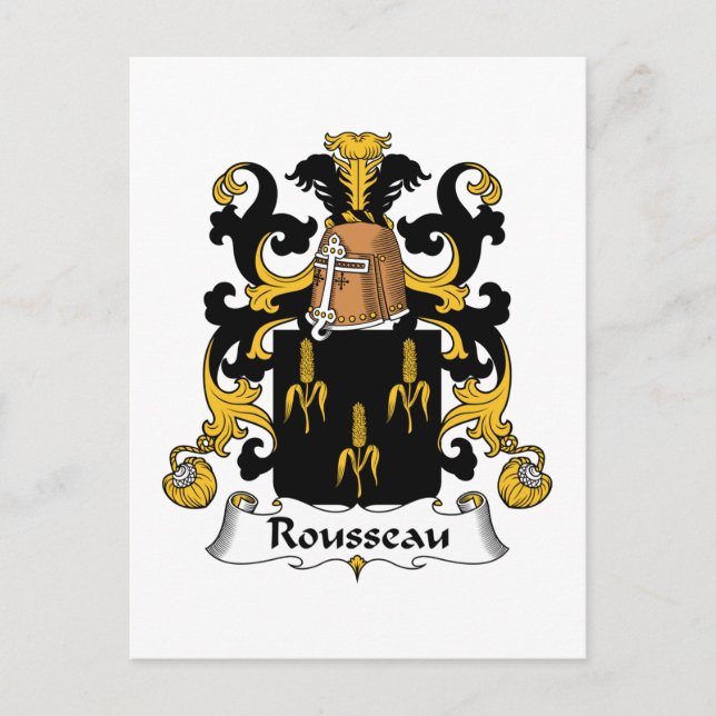 Carte Postale Crest de la famille Rousseau (Devant)