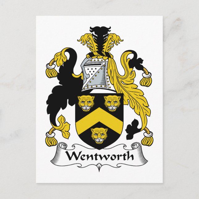 Carte Postale Crest de la famille Wentworth (Devant)