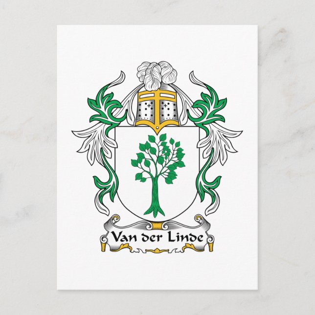 Carte Postale Crest familial Van der Linde (Devant)
