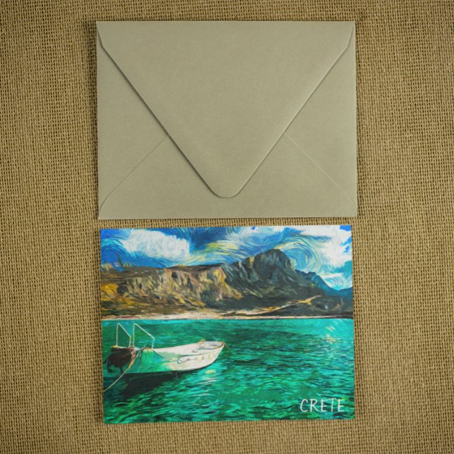 Carte Postale Crète Grèce Ocean Oil Peinture (crete greece oil painting postcard)