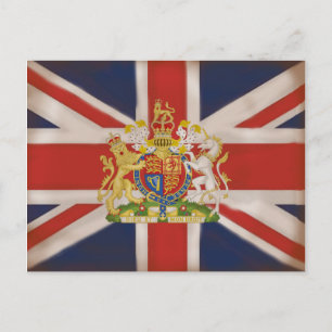 Carte Postale Crête royale sur drapeau Union Jack
