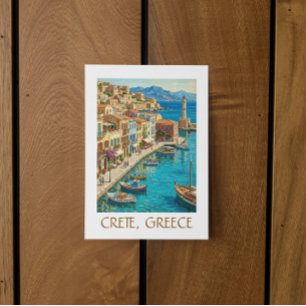 Carte Postale Crète vintage Grèce paysage de voyage méditerranée