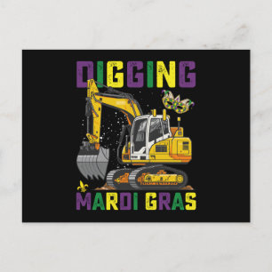 Carte Postale Creusement Mardi Gras Excavateur Carnaval de Const