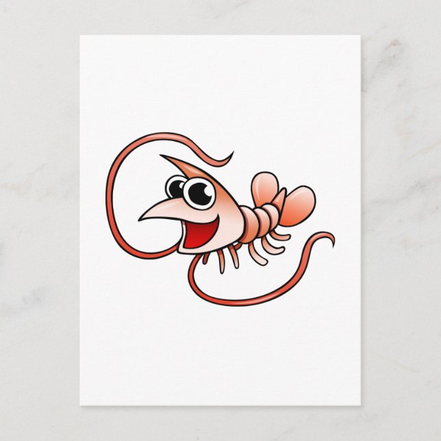 Carte Postale Crevettes caricaturales (Devant)
