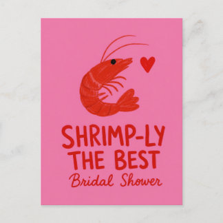 Carte Postale Crevettes Funny Rose Fête de Bachelorette