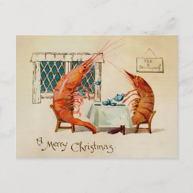 Carte Postale crevettes vintages de l'époque victorienne (Devant)