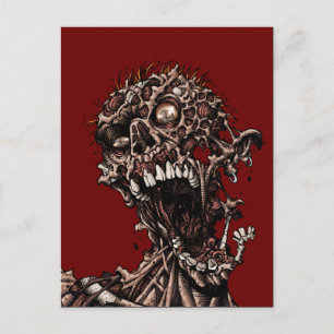Carte Postale Cri de chair pourrie de Zombie mort-vivant