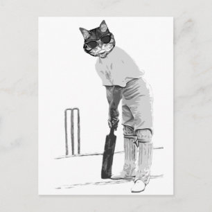 Carte Postale cricket à chat vintage