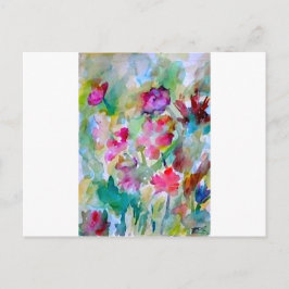 Carte Postale CricketDiane Flower Garden Aquarelle Abstraite