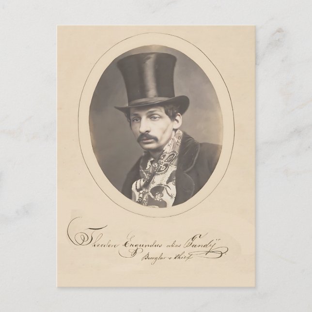 Carte Postale Criminalité vintage Voleur et cambrioleur Tir (Devant)